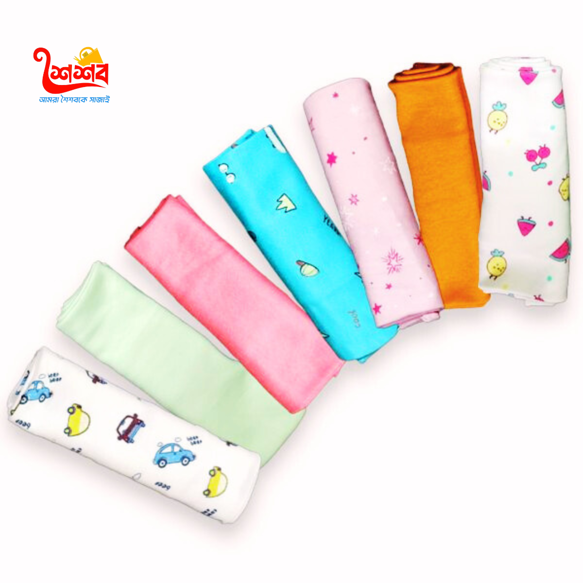 Baby Handkerchief Rumal Soft Cotton Newborn Baby Towels Set - 8pcs/Pack