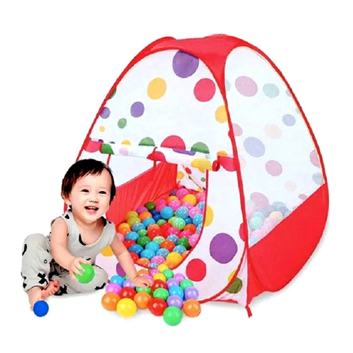 Tent House With 50 Ball- Multicolor - Tent House